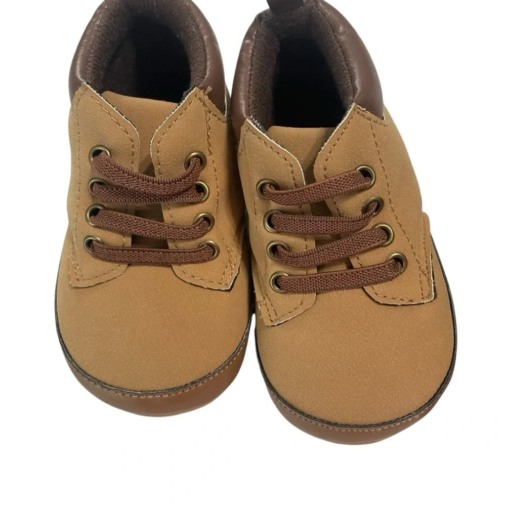 Carter's Tan and Black Baby Walker Shoes Soft and Flexible